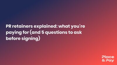 Startup founder presenting to investors with media coverage displayed on screen